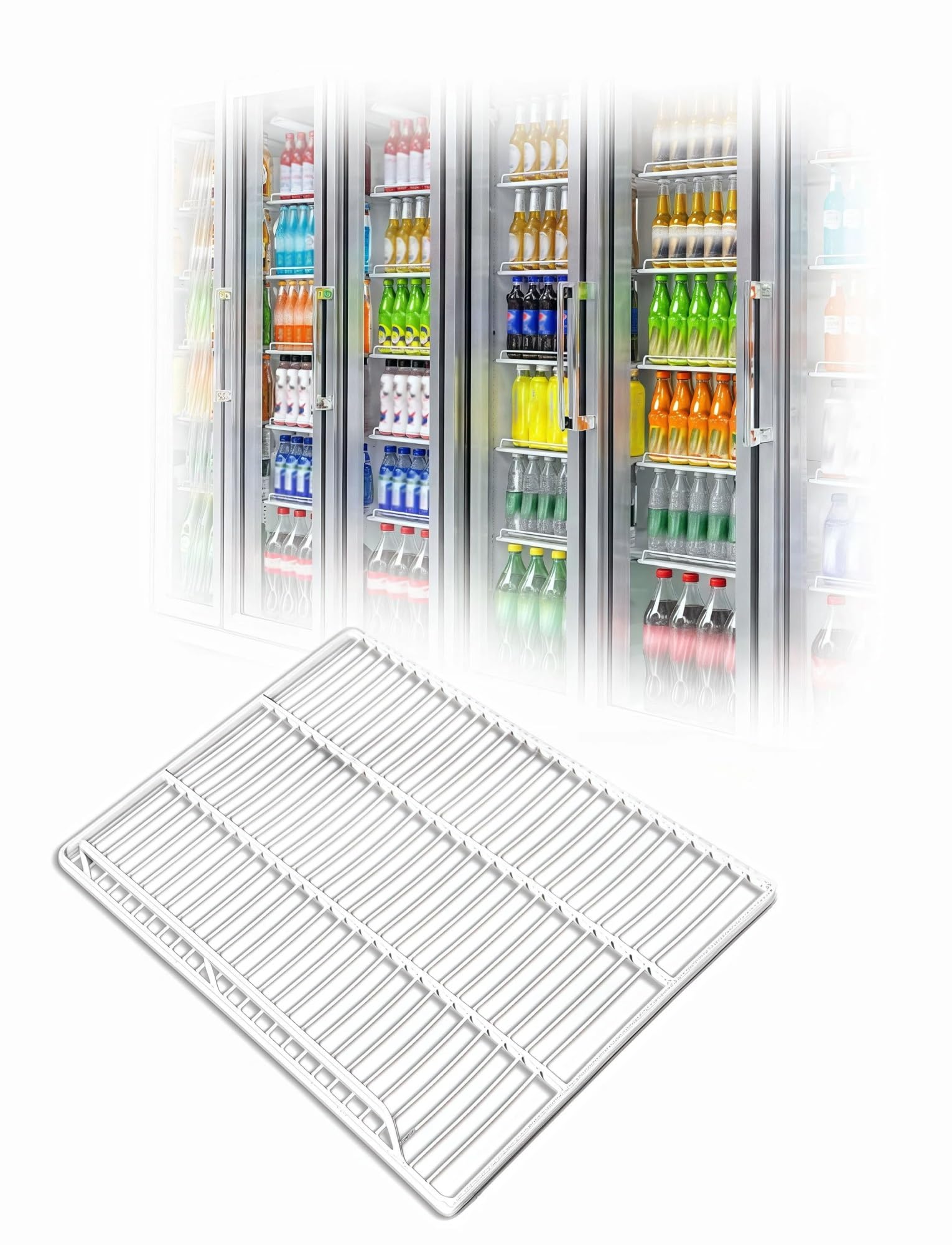 Genérico Rejilla para Nevera Universal, Estante Organizador Congelador | Acero carbono，Barandilla protectora 2cm，Diseño rejilla abierta，Para neveras y congeladores domést(49x38 cm/19.3x15.0 in)