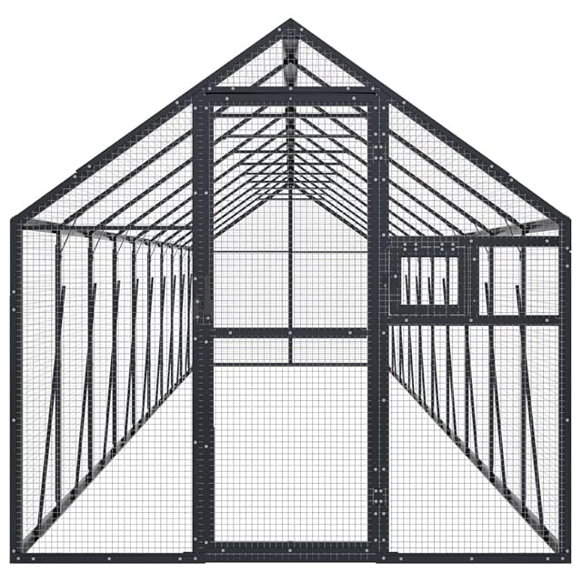 Foto 5 de 7 de vidaXL Pajarera de Aluminio Gris Antracita 1,79x10x1,85 m
