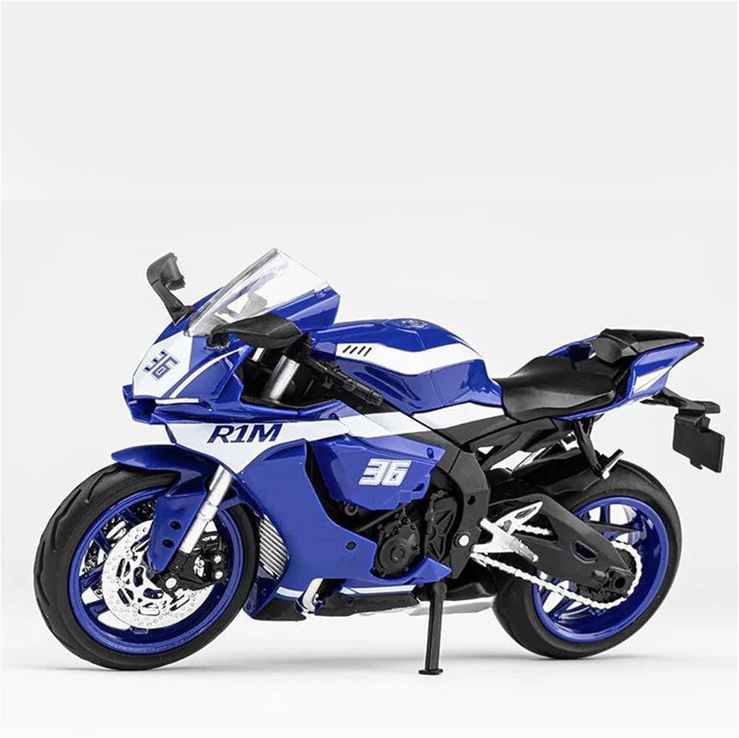 MAKUTU Scale Motorcycle Model 1:12 for Y-AMAHA R1M Die-Casting Model Alloy Collection Hobby Gift Off-Road Motorcycle(Blue)