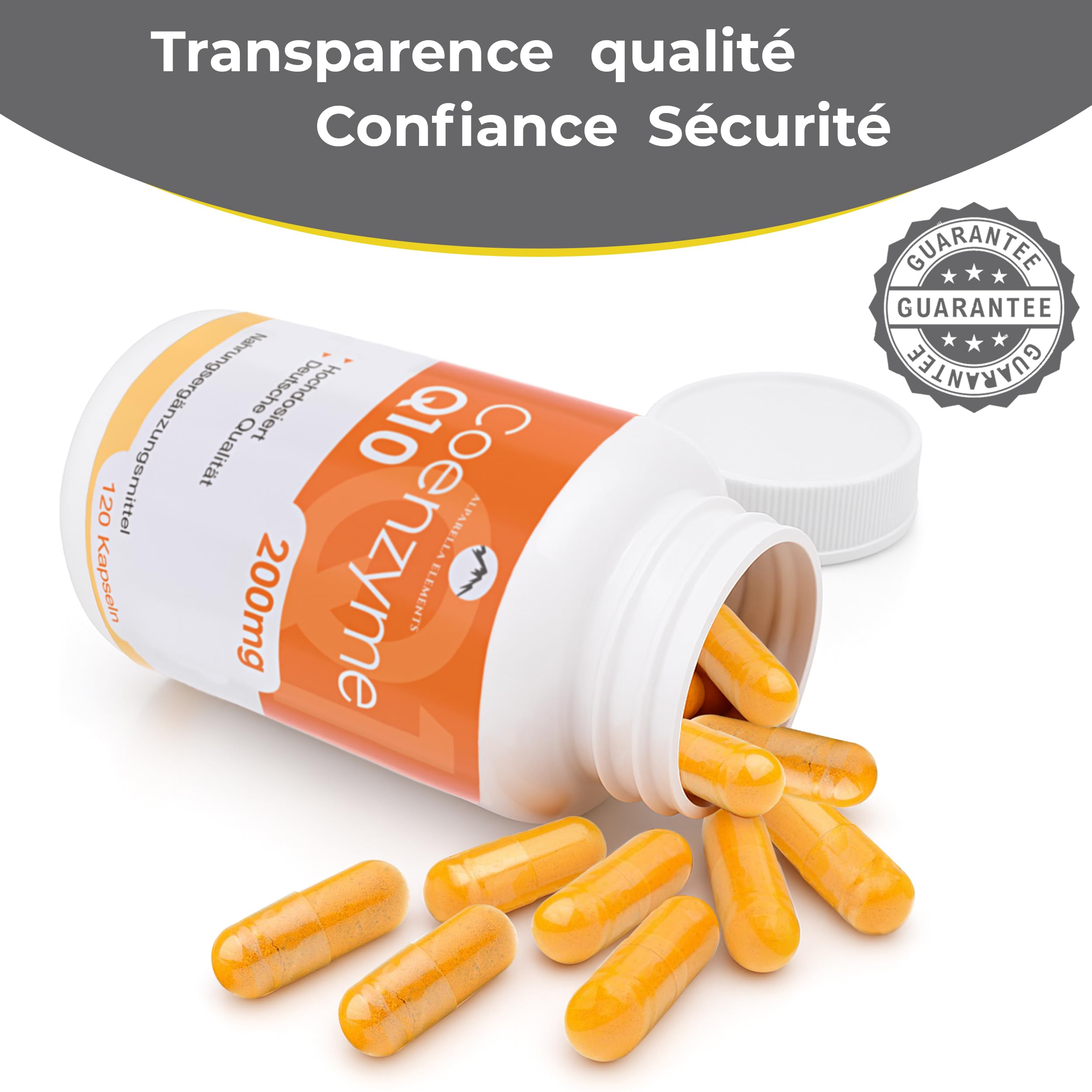 Complément de Coenzyme Q10 Hautement Concentré - Végan - 200 mg de Coq10 par Gélule - 120 Gélules - 4 Mois de Cure - Fabriqué en Allemagne