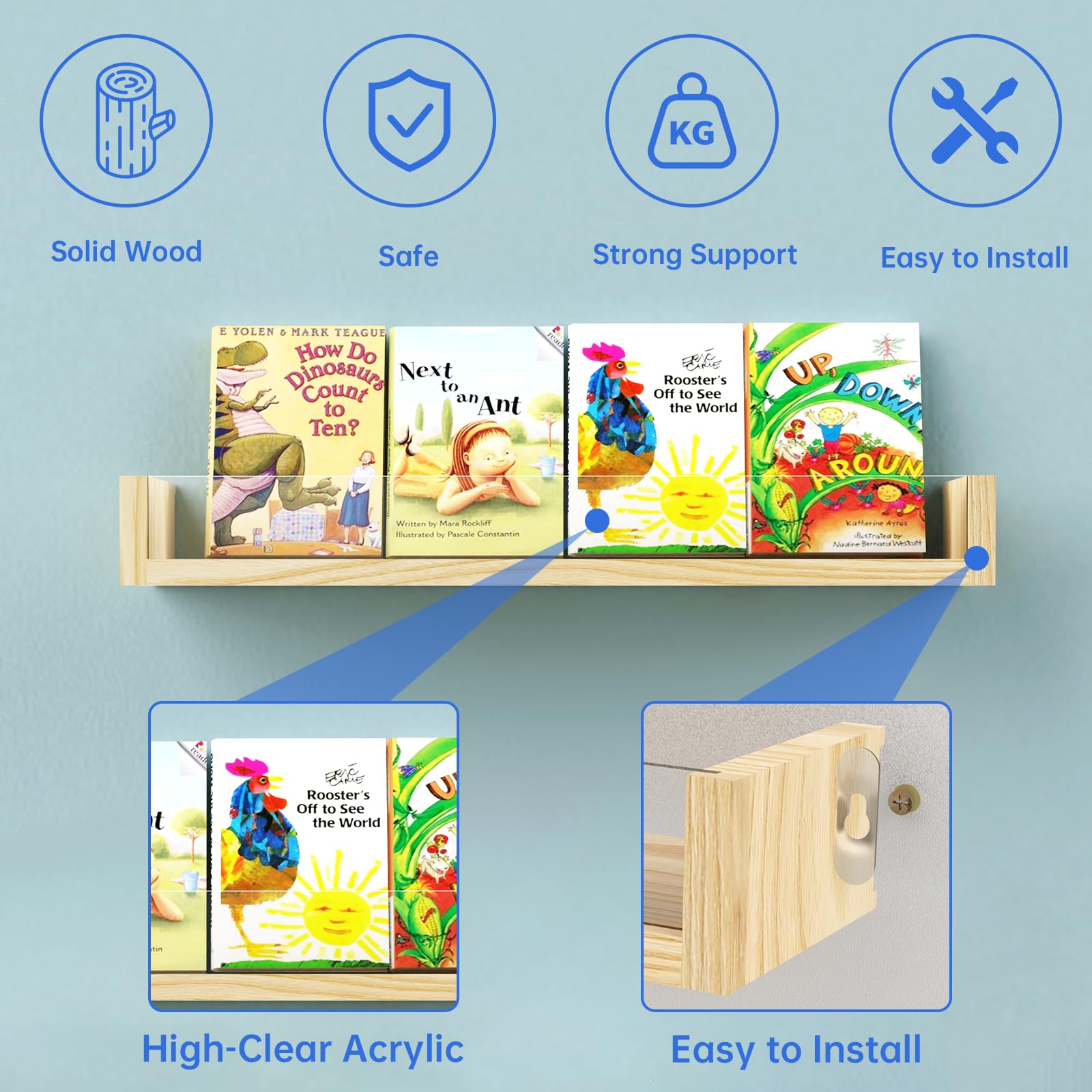 NiHome Mensole sospese confezione da 2