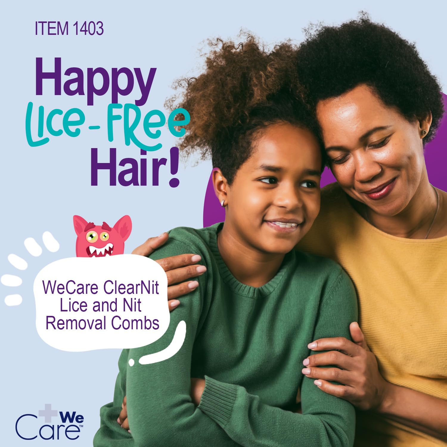 Dynarex WeCare ClearNit Metal Lice and Nit Removal Combs with Handle - Lice Nit Comb for all Hair Types, Stainless Steel Ultra-Fine Teeth - 144 per Case