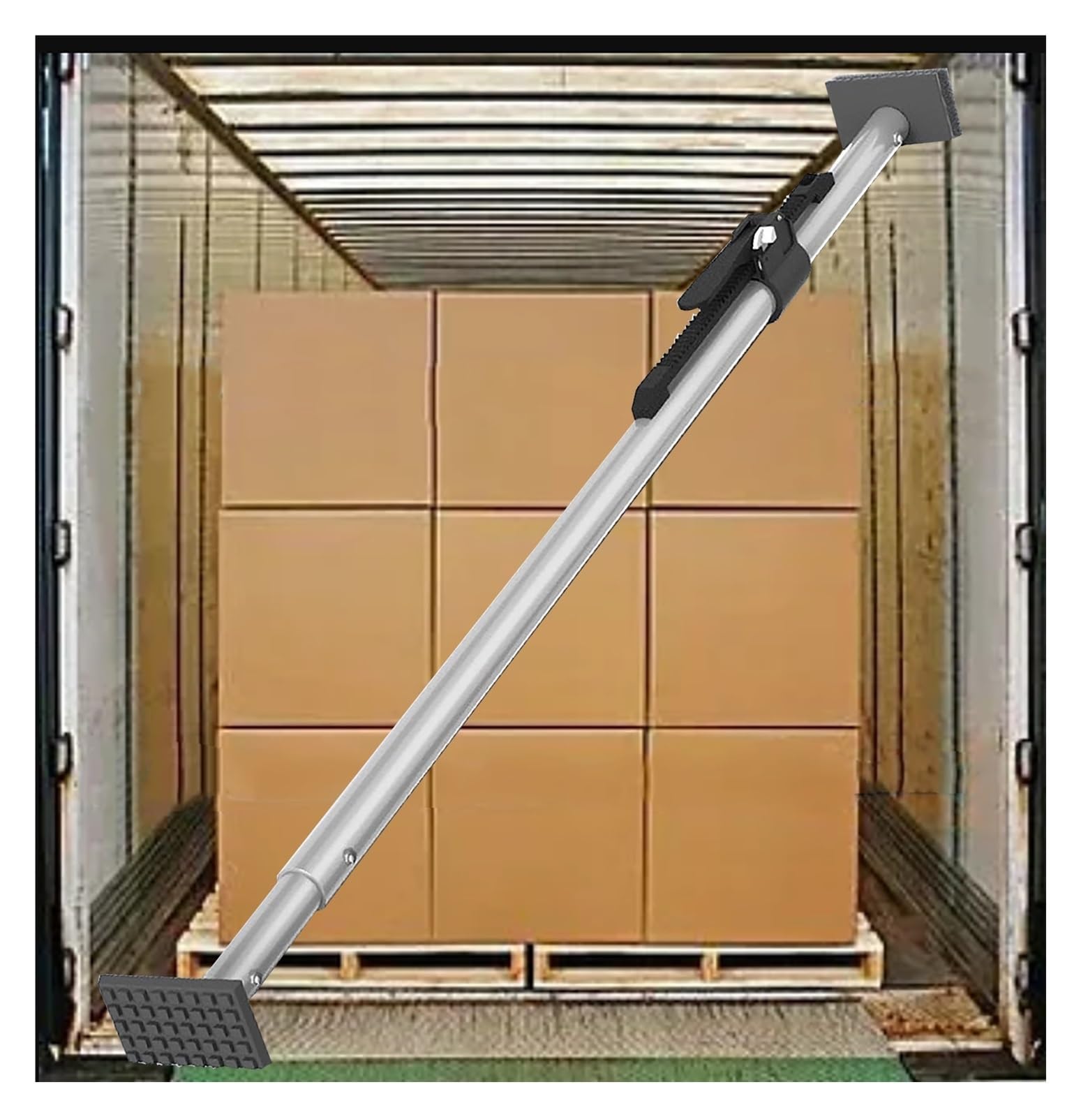 Ratschen-Ladungssicherungsstange, ausziehbare Ladungssicherungsstange für Kompakt-LKW, verstellbare Laststütze für Kastenwagen, rutschfeste Aluminium-Trennstange, 1–8 Stü