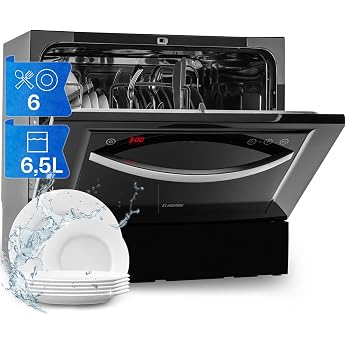 Klarstein Amazonia 6 Nera Argentea Luminance Countertop Dishwasher [Energy Class E]