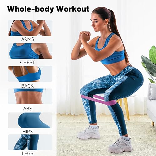 Miniatura 4 de Resistance Loop Exercise Bands for Working Out, Fitness Elastic Bands, Workout Bands for Home Gym, Stretching, Yoga, Pilates, Physical Therapy (5pcs