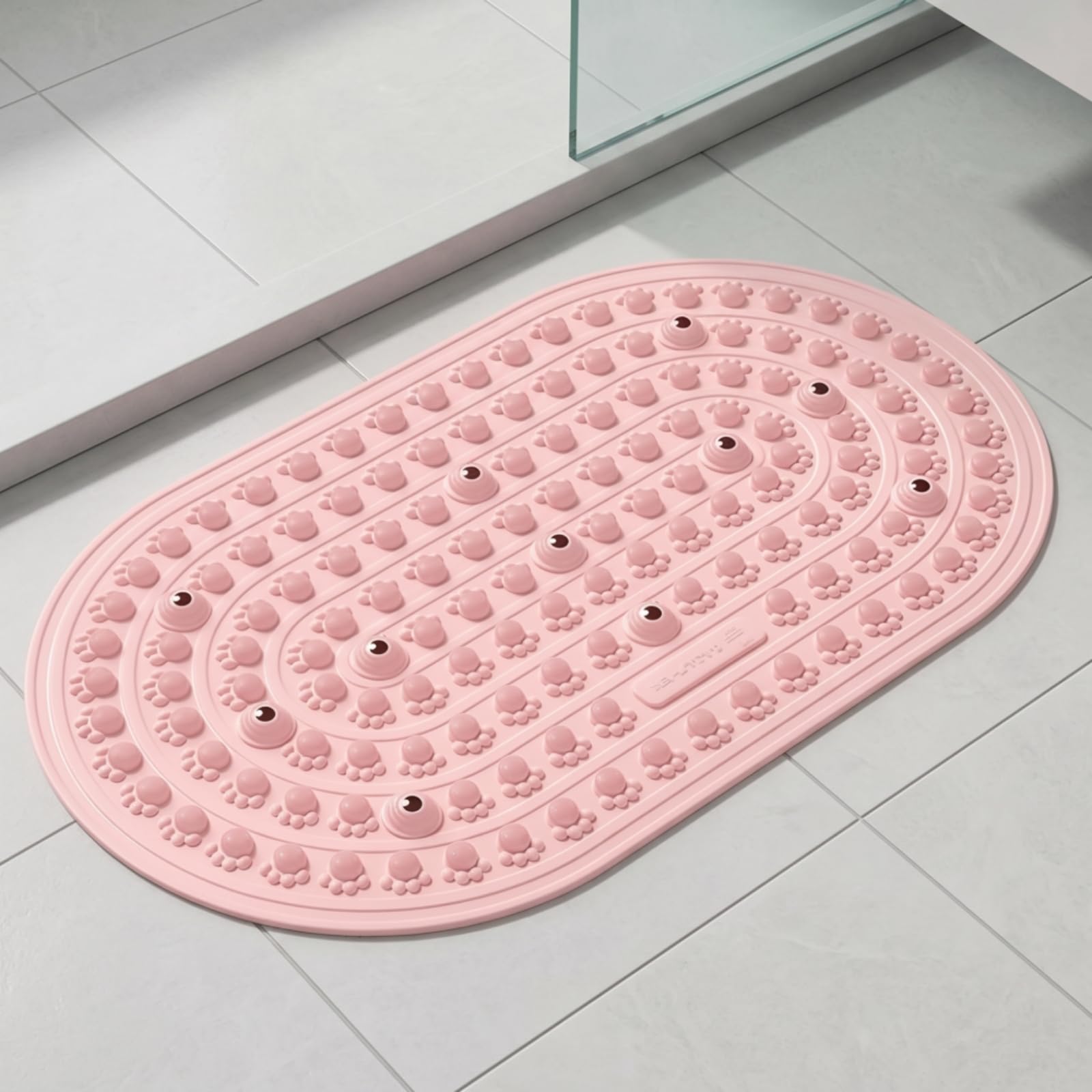 Tappetino Riflessologia Tappeto Massaggio Piedi Pedana Acupressione Suola Cuscino Gel Confortevole con Doppia Texture, Rosa Corallo, Aggiornato, Grande - 45 76cm