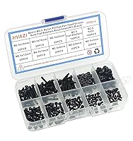 Vista 6 de Metric M2.5 Nylon Phillips Tornillos de cabeza plana tuercas arandelas planas Kit surtido (negro)