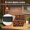Digital Wall Clock 8.5 Inch Large Display LED Alarm Clock with Date Week Temperature Double Alarm 3 Levels Brightness Adjustable Countdown Clocks for Living Room Bedroom Classroom Kitchen (Orange)