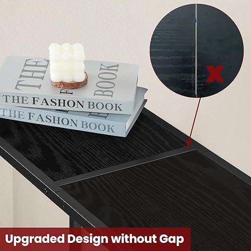 Miniatura 4 de smusei Mesa consola estrecha para entrada de 31.5 pulgadas, mesa detrás del sofá, para pasillo, entrada, madera y metal, mesa de sofá estrecha para