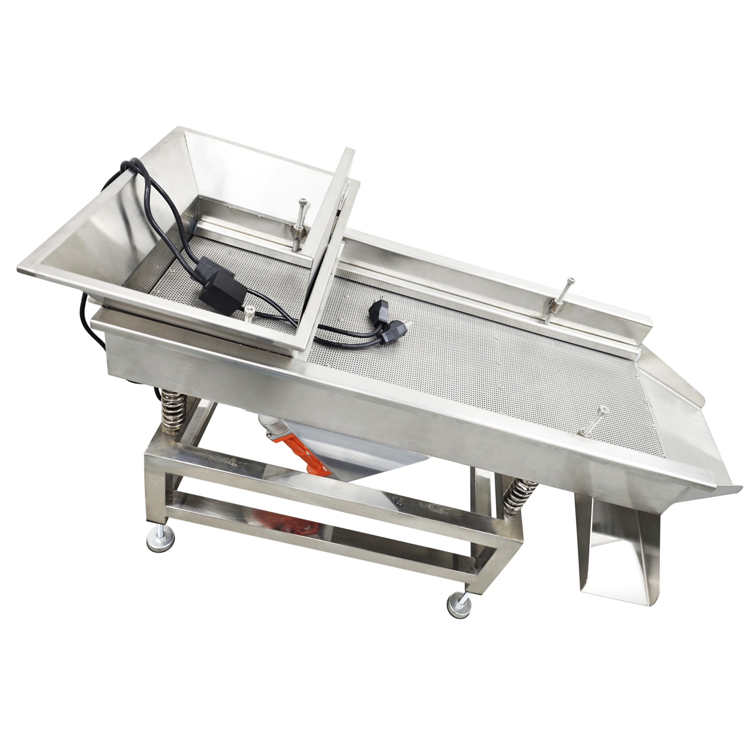 LGXEnzhuo LGXEnzhuo TB608 Stainless Steel Linear Vibrating Screen Dual Motor 80W*2 Round Hole 2mm Screen 110V