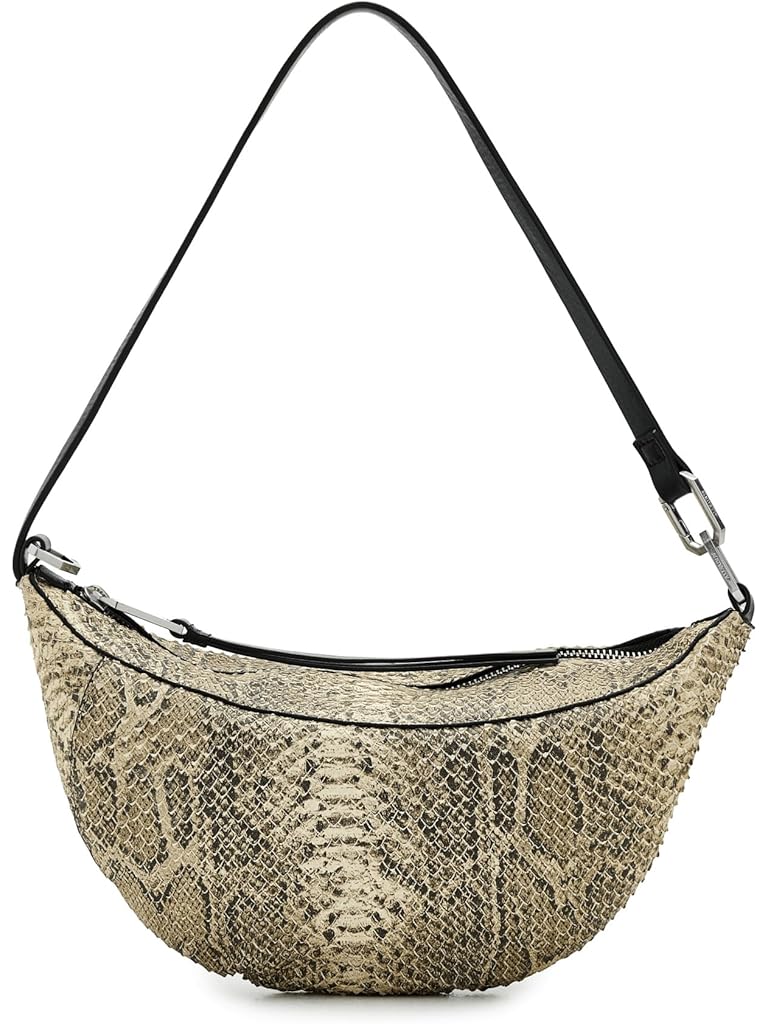 White AllSaints Luna Micro Snake Bag