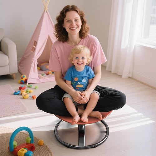 Miniatura 8 de Silla giratoria para niños autistas, silla giratoria sensorial para niños autistas con mango de seguridad y diseño antideslizante, sillas giratorias