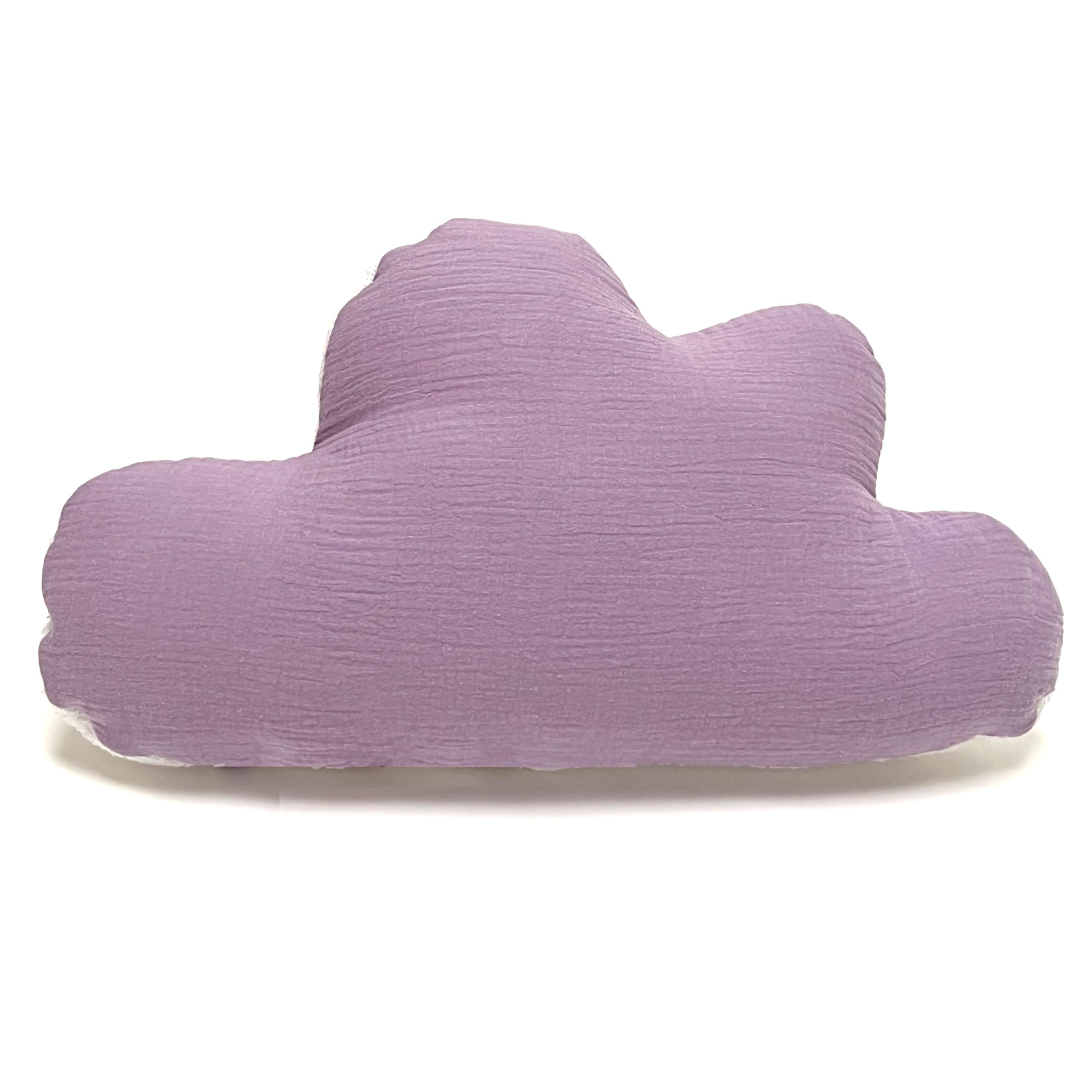 Blausberg Baby - Wolken-Kissen personalisiert, Baby Geschenk mit Name und Geburtsdatum zur Geburt, Taufe - Musselin Lila - alle Materialien Oeko-TEX Standard 100 Zertifiziert