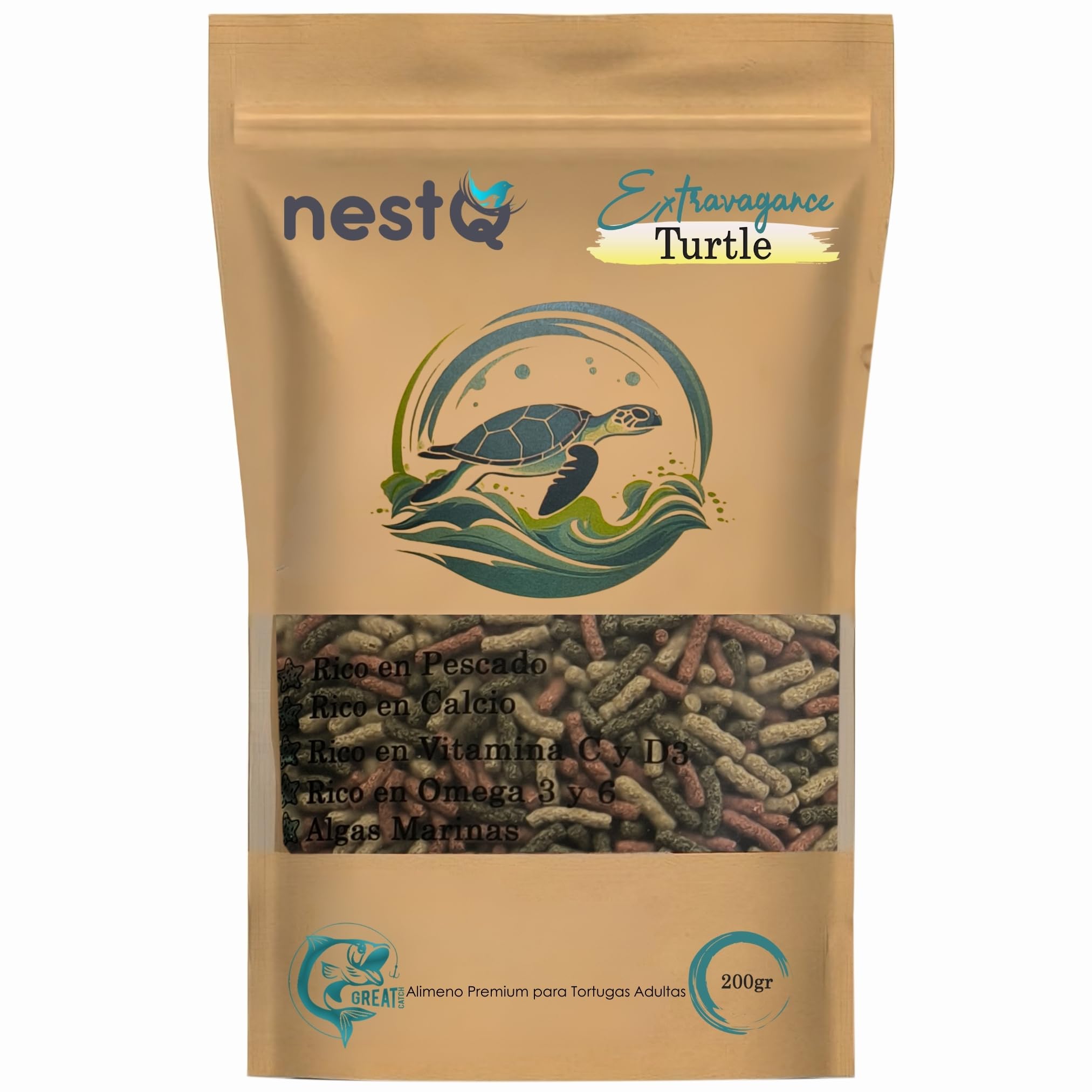Pienso Nutritivo para Tortugas de Agua - 200g Sabor a Pescado - Ideal para Tortugas Acuáticas de Florida - Sticks para Reptiles y Alimento Baby