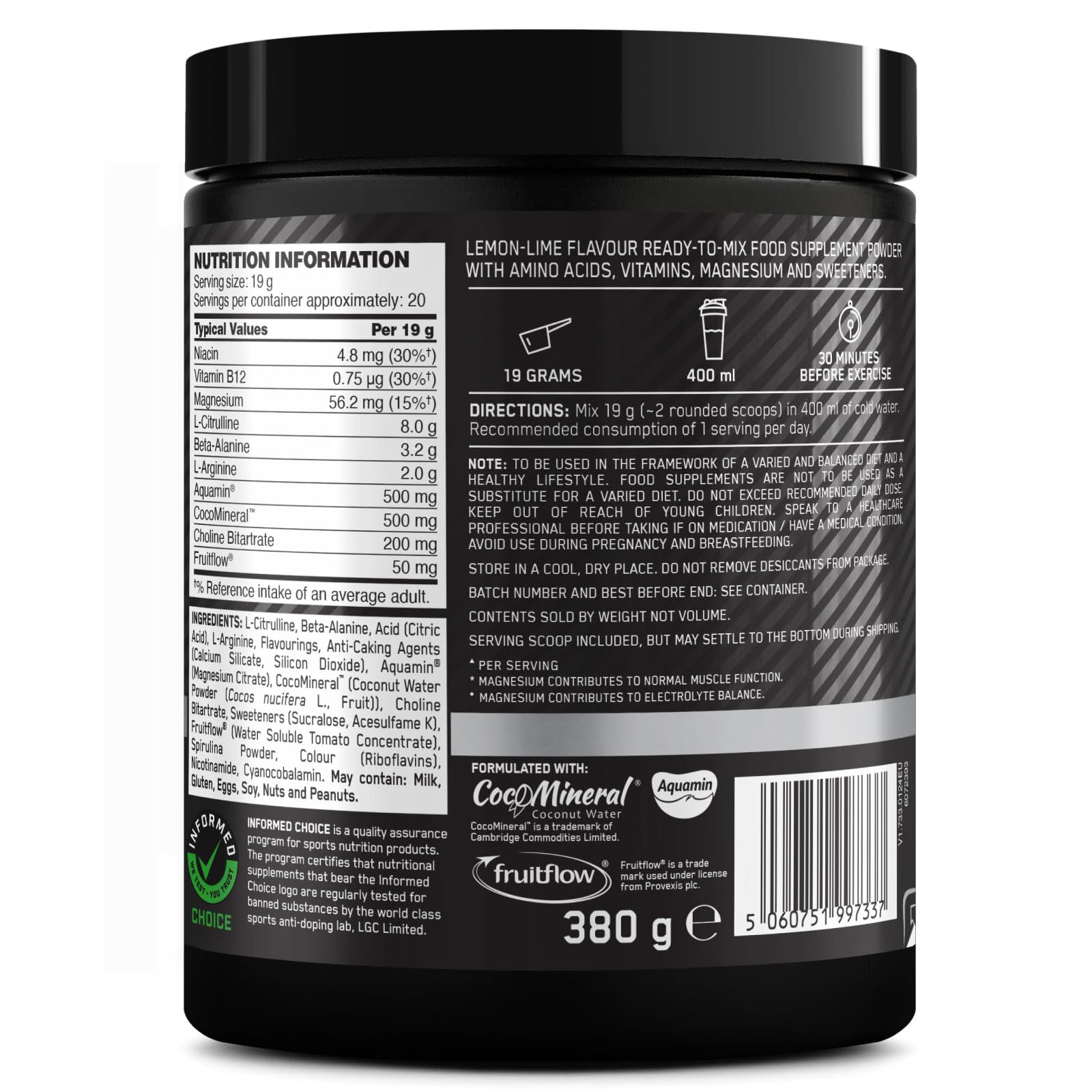 Optimum Nutrition Platinum Pump Pre-Workout Gusto Limone e Lime 380g 20 Porzioni Senza Caffeina in Polvere Aumenta Concentrazione e Prestazioni Fisiche Riduce la Stanchezza + SHAKER