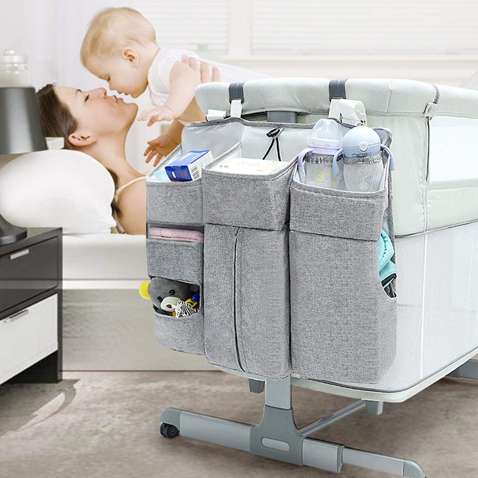 Windel Lagerung Für Kinderzimmer Babybett Lagerung Windeln Hängenden Korb Wickeltisch-Organizer Für Windeln Und Wickelzubehör Baby-Windel-Organizer