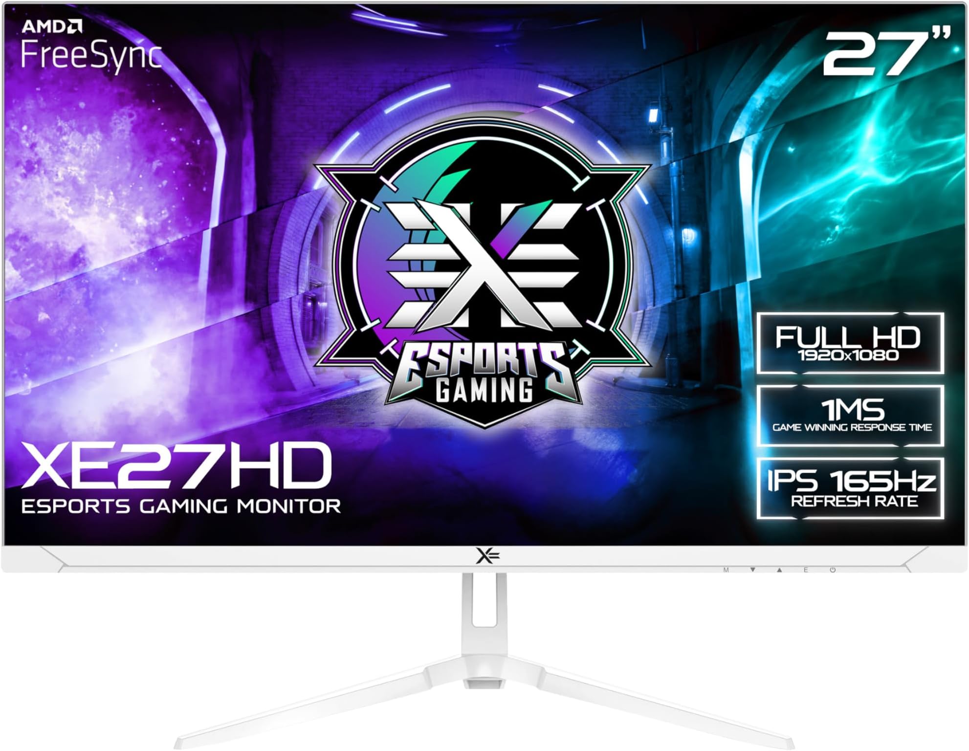 𝗫= 27 Inch Gaming Monitor • 1080p • 165Hz • 1ms • IPS • G-Sync/FreeSync • HDMI, DisplayPort • Tilt Adjust • Vesa • Built-In Speakers (XE27HD-W | White)