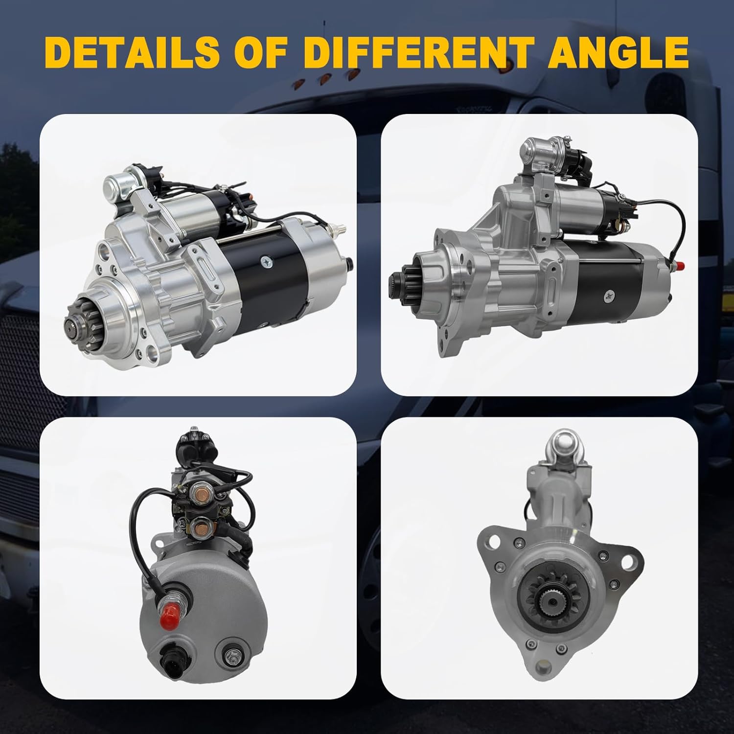 8200434 Starter Motor 6919N 39MT HD Replacement Starter for Detroit Diesel DD13 DD15, MBE4000 | Fits Freightliner, Volvo, International, Western Star, Blue Bird,
