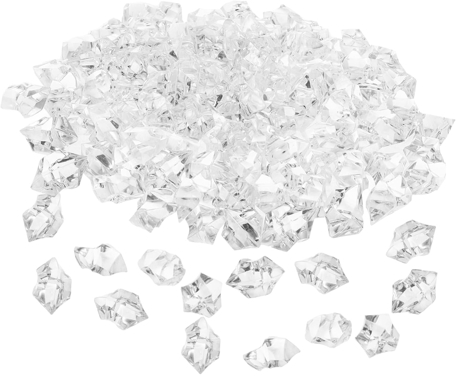 LIFKOME 260pcs Acrylic Fake Ice Cubes Cylinder Ice Vase Fillers Crystal Gems Table Scatter Decor for Wedding