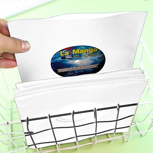 Miniatura 4 de Eaasty 50 fundas de papel de vinilo para discos de vinilo de protección de 45 RPM, fundas de papel para discos individuales, fundas cuadradas para