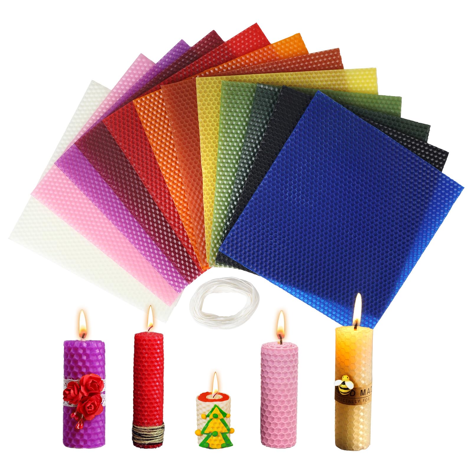 Rayher Feuilles De Cire Décoratives - 10 Plaques Multicolores Pour Bougies (Baptême, Mariage...)