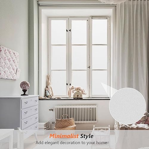 Miniatura 25 de Kromapolis Película de privacidad para ventana, cubierta de vinilo para vidrio, película decorativa de vitral, esmerilada para ventana, se adhiere