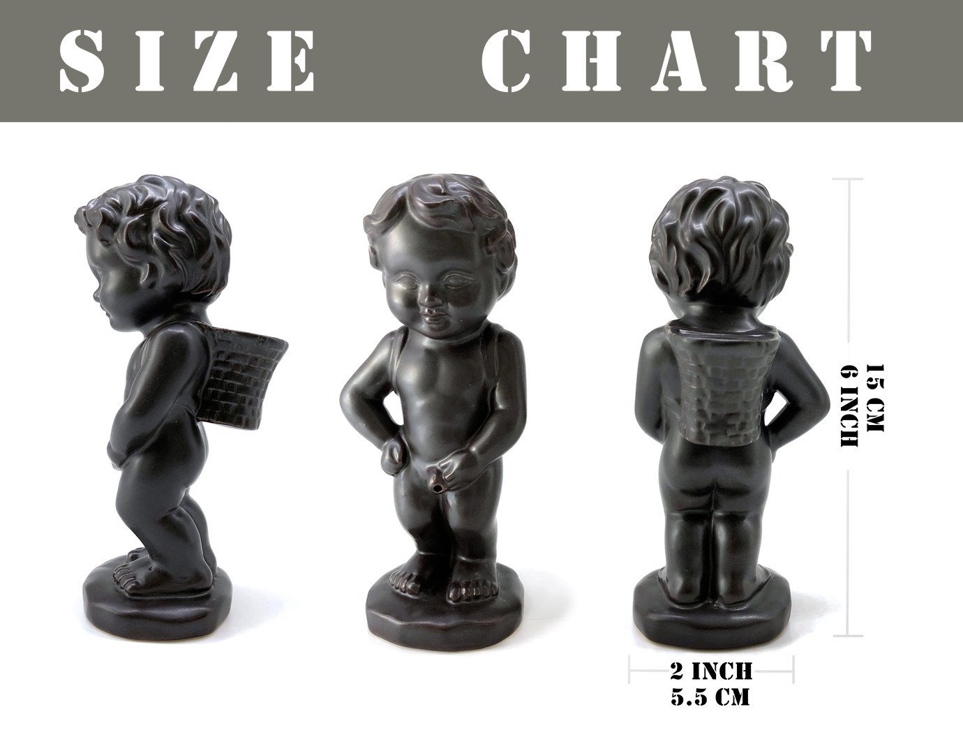 OTOFY Handmade Ceramic Incense Holder, Backflow Incense Burner Figurine Incense Cone Holders Home Decor Gift Decorations Statue Ornaments (Manneken PIS)