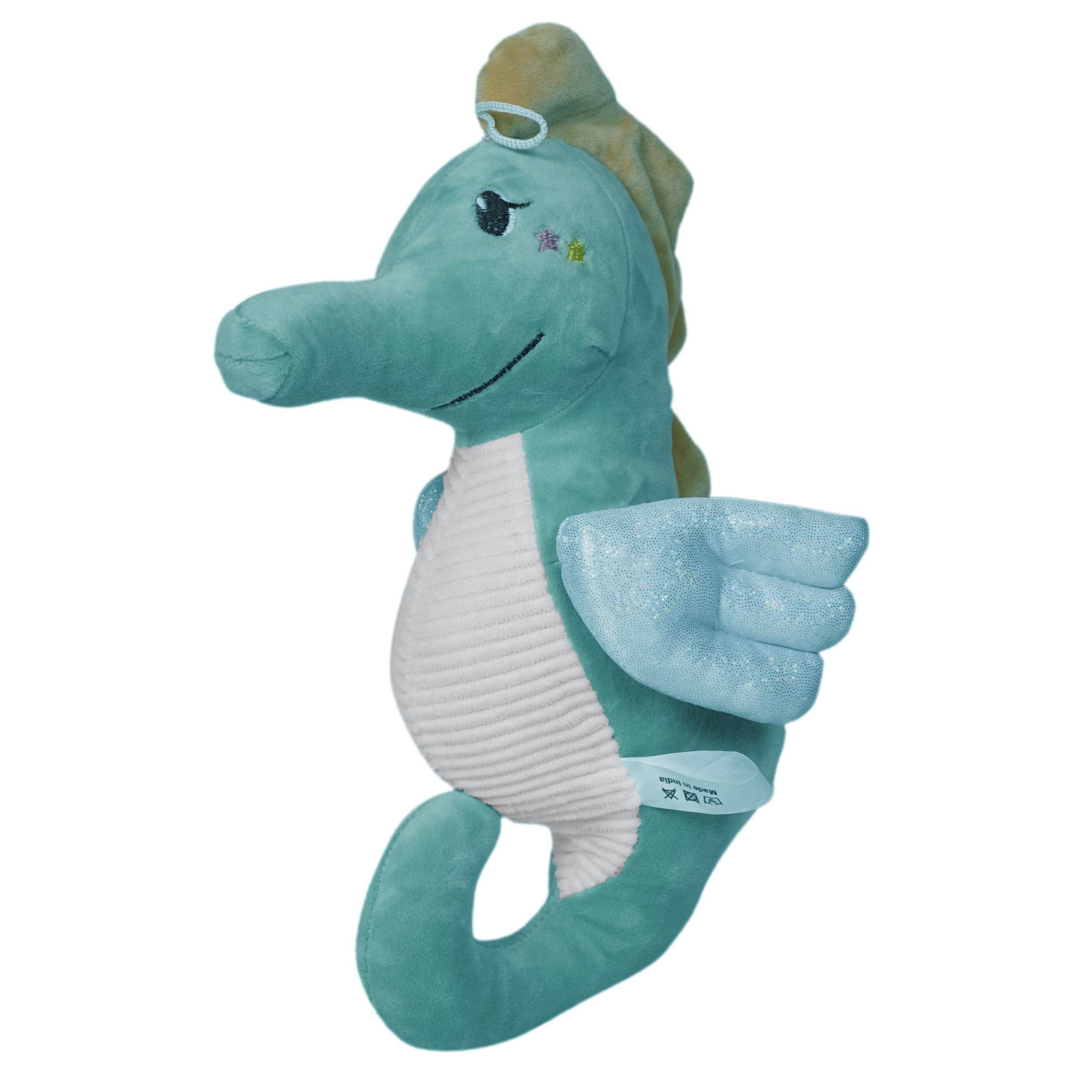 Ultra 13 inch Soothe & Glow Seahorse Fully Stuffed Soft Plush Toy for Kids in Blue|Animal Toy Birthday|Anniversary|Christmas|Diwali|Home Decor