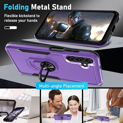 Miniatura 65 de Janmitta Funda compatible con Samsung Galaxy A14 5G con protector de pantalla + protector de lente de cámara, funda resistente de cuerpo completo