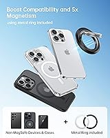 Vista 9 de SYNCWIRE - Soporte magnético con aro para MagSafe, 2 piezas, imán doble, rotación de 360 grados, agarre y soporte para teléfono, aro para dedo