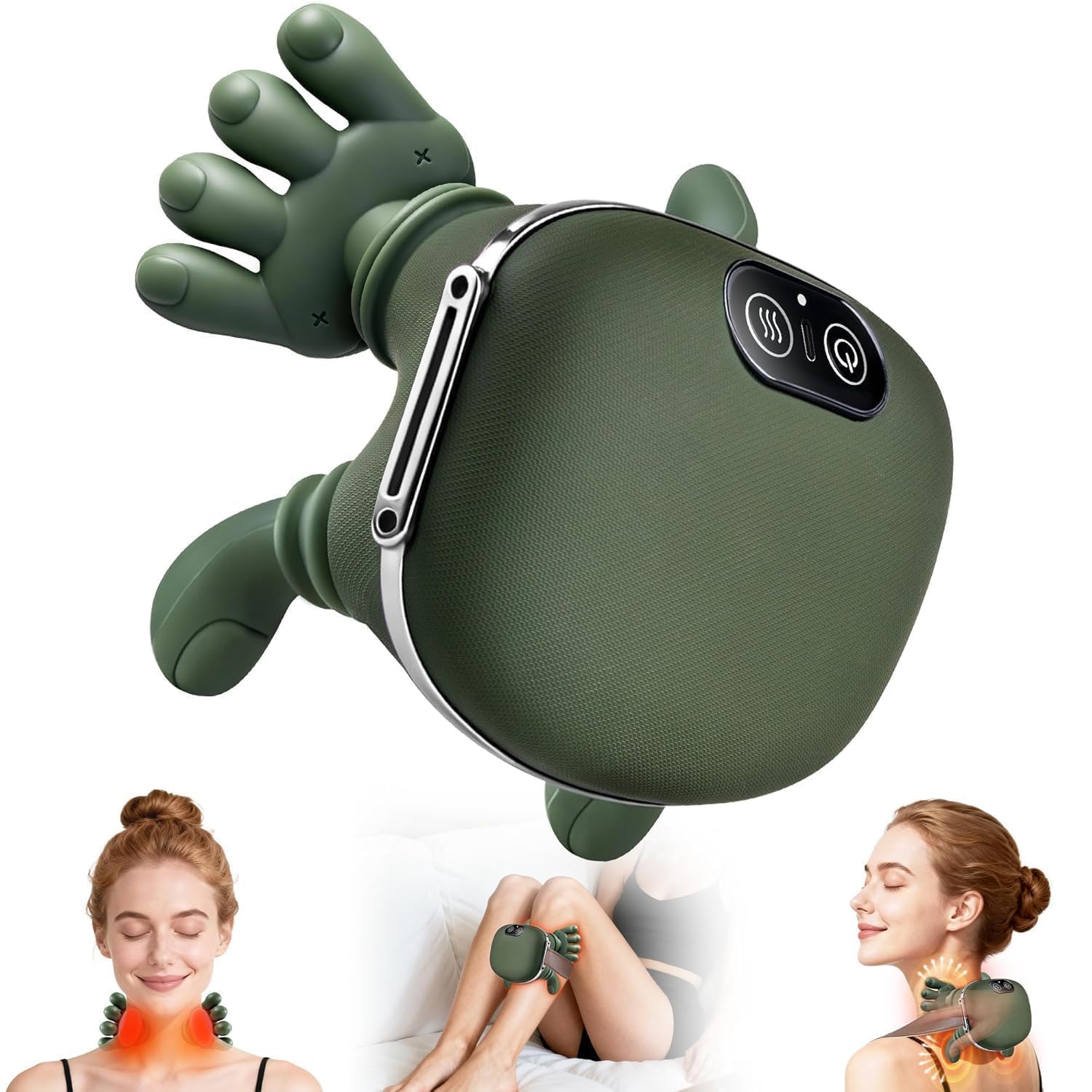 Hand-Design Cordless Heated Shiatsu Neck and Knee Massager-image-0
