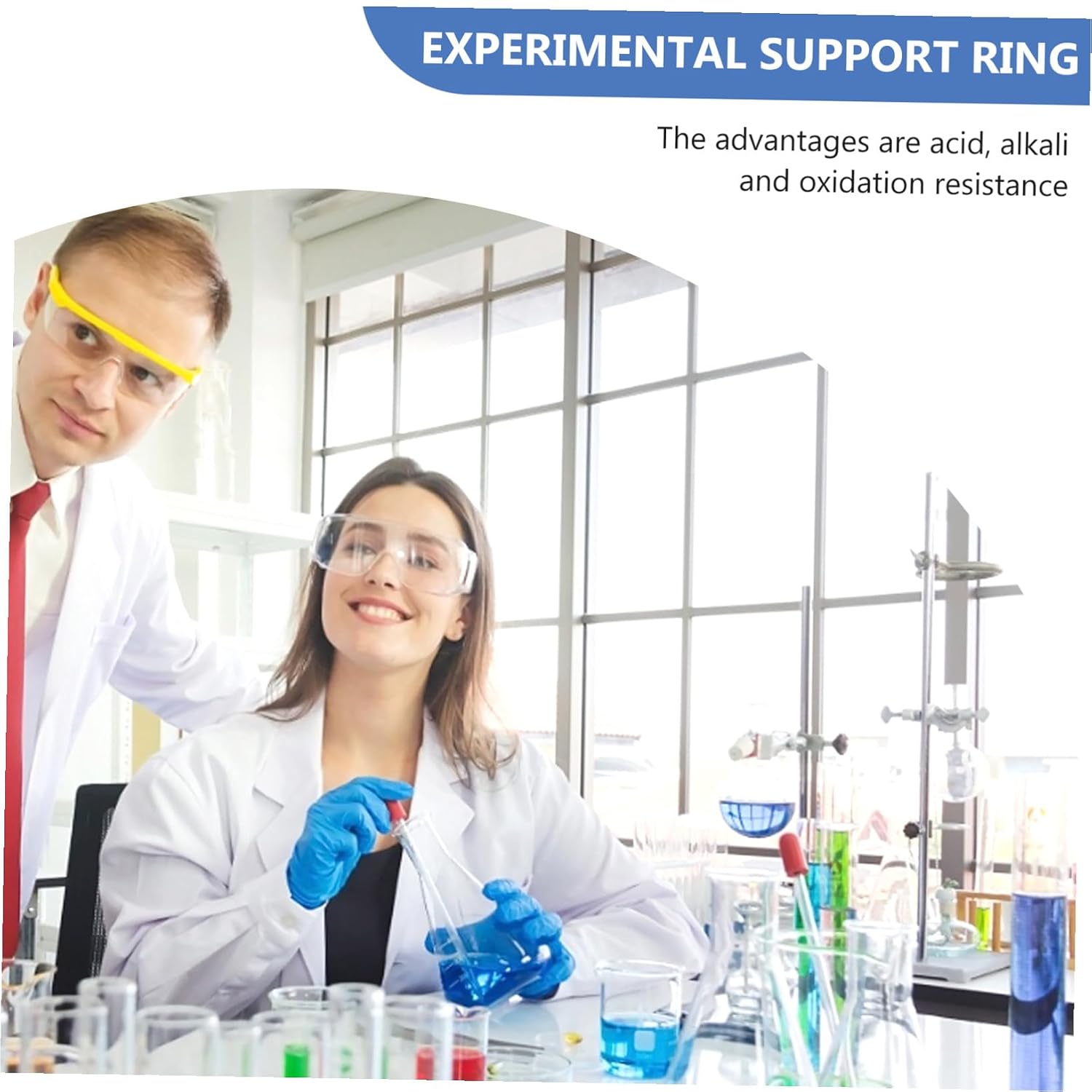 Iron Open Ring Clamp for Lab Retort Stand Holder with Screw High-Temperature Resistant Flask Holder for Biological and Chemical Experiments