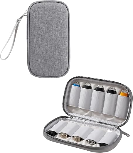 Pendrive Case, 10 Slots USB Flash Drive Organizer, Grey Travel Pouch for Pendrives, Hard Drives, Tech Accessories, Compact...