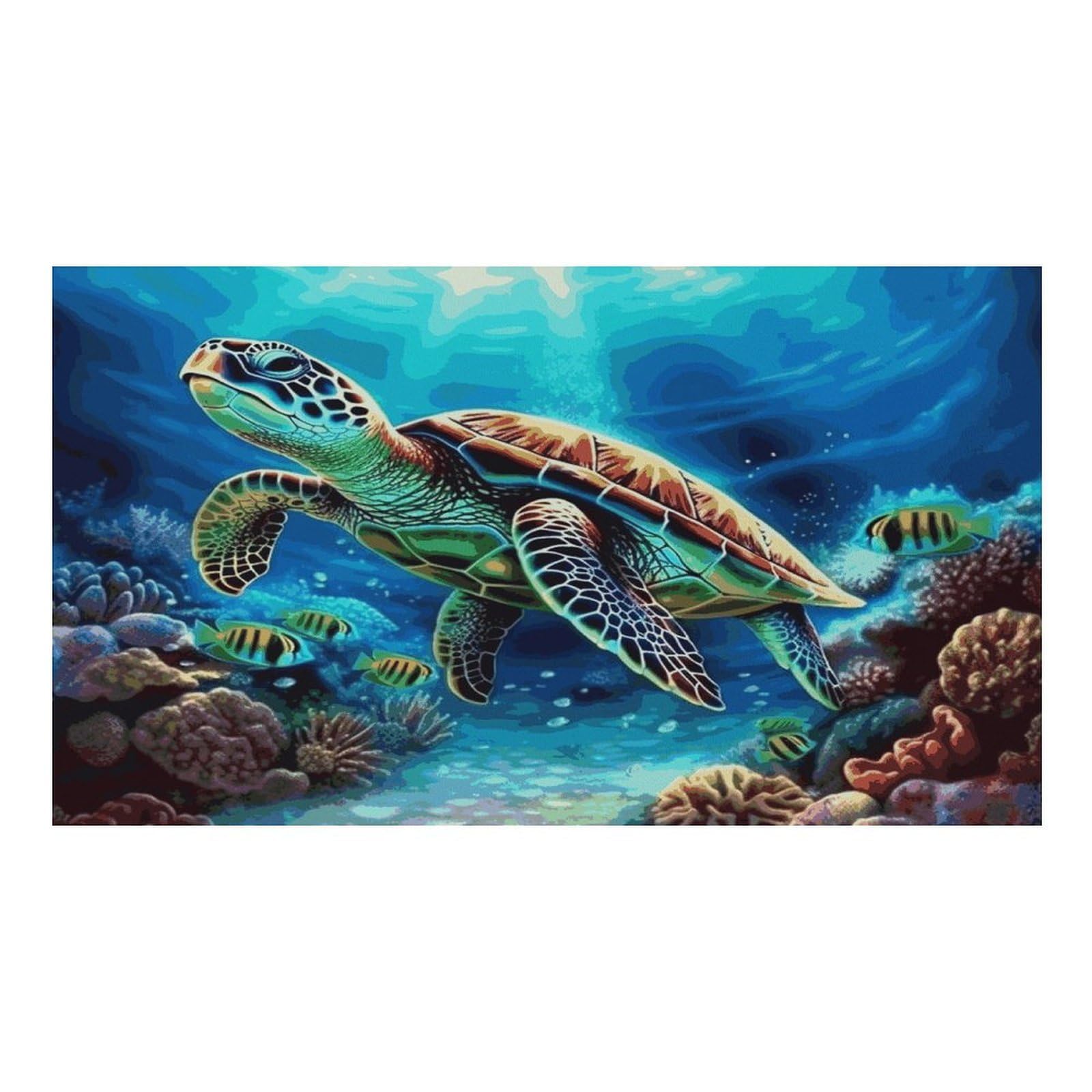 Tapis de nourriture pour chat avec motif tortues de mer - Antidérapant - Facile à nettoyer pour la nourriture et l'eau - 43,2 x 76,2 cm