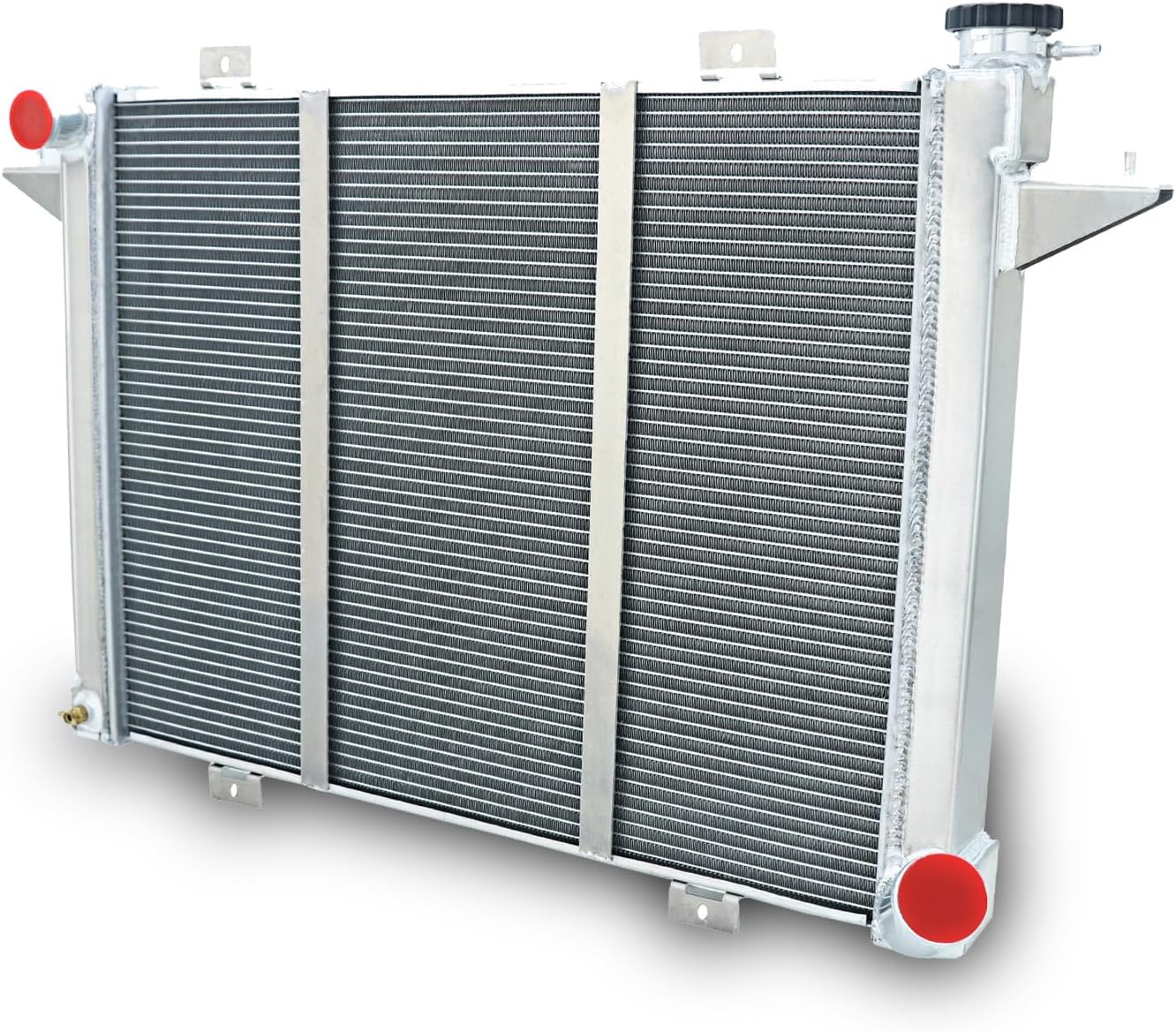 Pro 4 Row Core All Aluminum CU1198 Radiator Compatible with 1989-1993 90 91 92 Dodge D250 D350 W250 W350 Ramcharger 5.2L 5.9L Diesel Turbo Cummins (3 Row Core Radiator - 55mm)