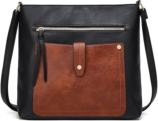 Womens Crossbody Bag Lightweight Faux Leather Messenger Travel Vintage Bag