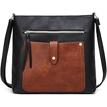 Women's Crossbody Bag Lightweight Faux Leather Messenger Travel Vintage Bag