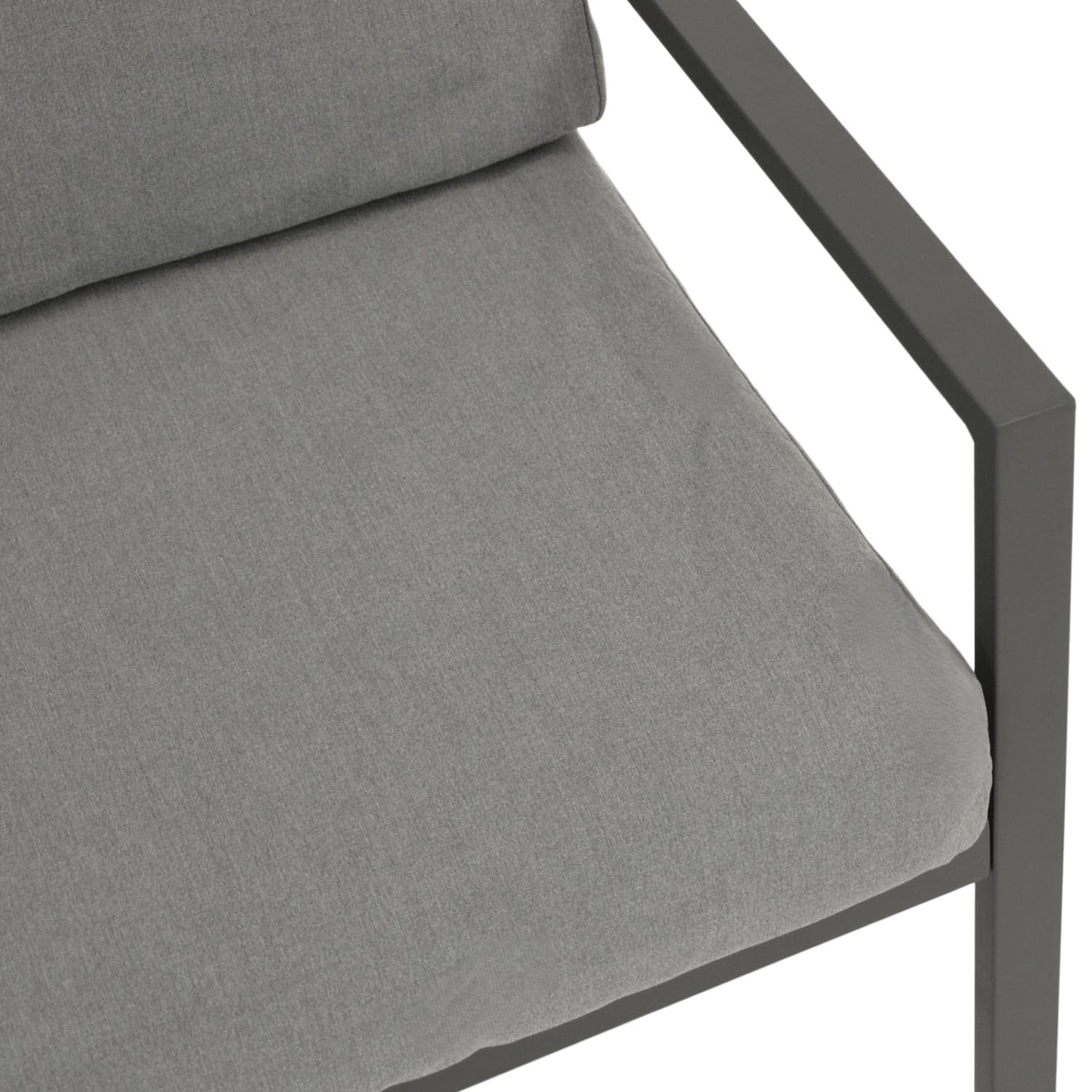 DEGAMO Loungeset Gartenset Vancouver 4-teilig, Aluminium anthrazit, Polster grau, wetterfest, Outdoor