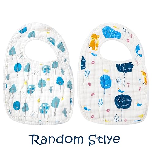 Miniatura 7 de Zainpe 6 baberos de algodón con diseño de dinosaurio y oso, ajustables, para niños y niñas de 3 a 36 meses