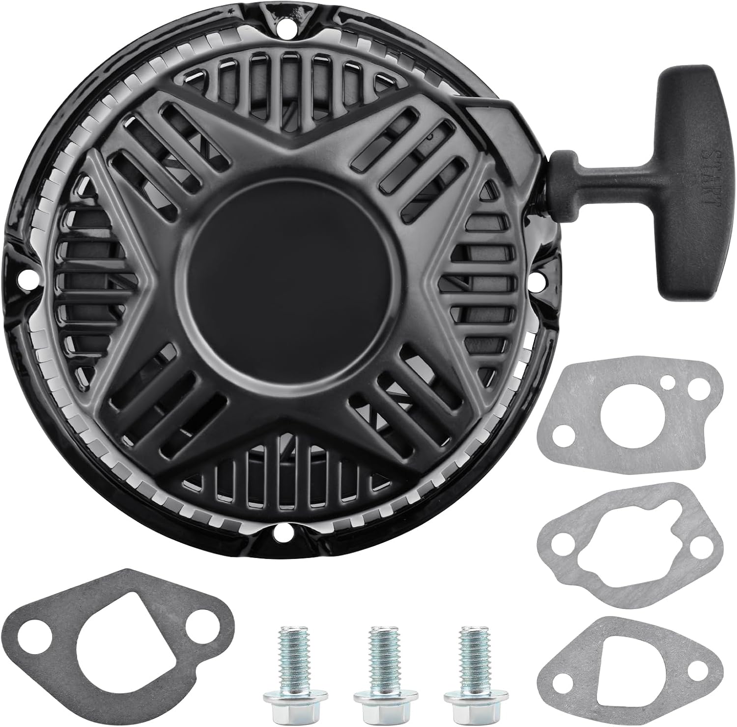 Recoil Starter Assembly with Bolt and Gasket Compatible with Westinghouse 212cc WPX2700 WPX3200 WPX3400 WPX3600 Pressure Washer Engine, for DuroStar 208cc 210cc 224cc DS4000S Generator