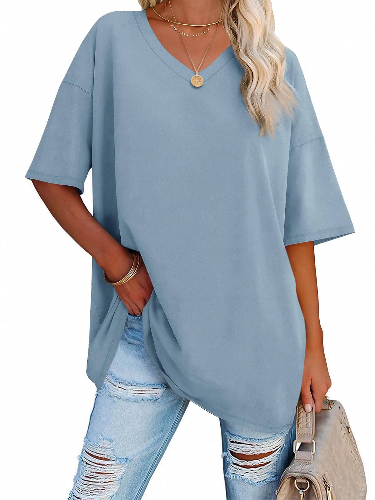 B.young BYMIRAN Vneck - Maglione Da Donna, A Maniche Corte, Con Scollo A V 52 Viscosa 28 Poliestere 20 Poliammide Vestibilita Larga Super Pink Mix 202671 Xxl 137239599