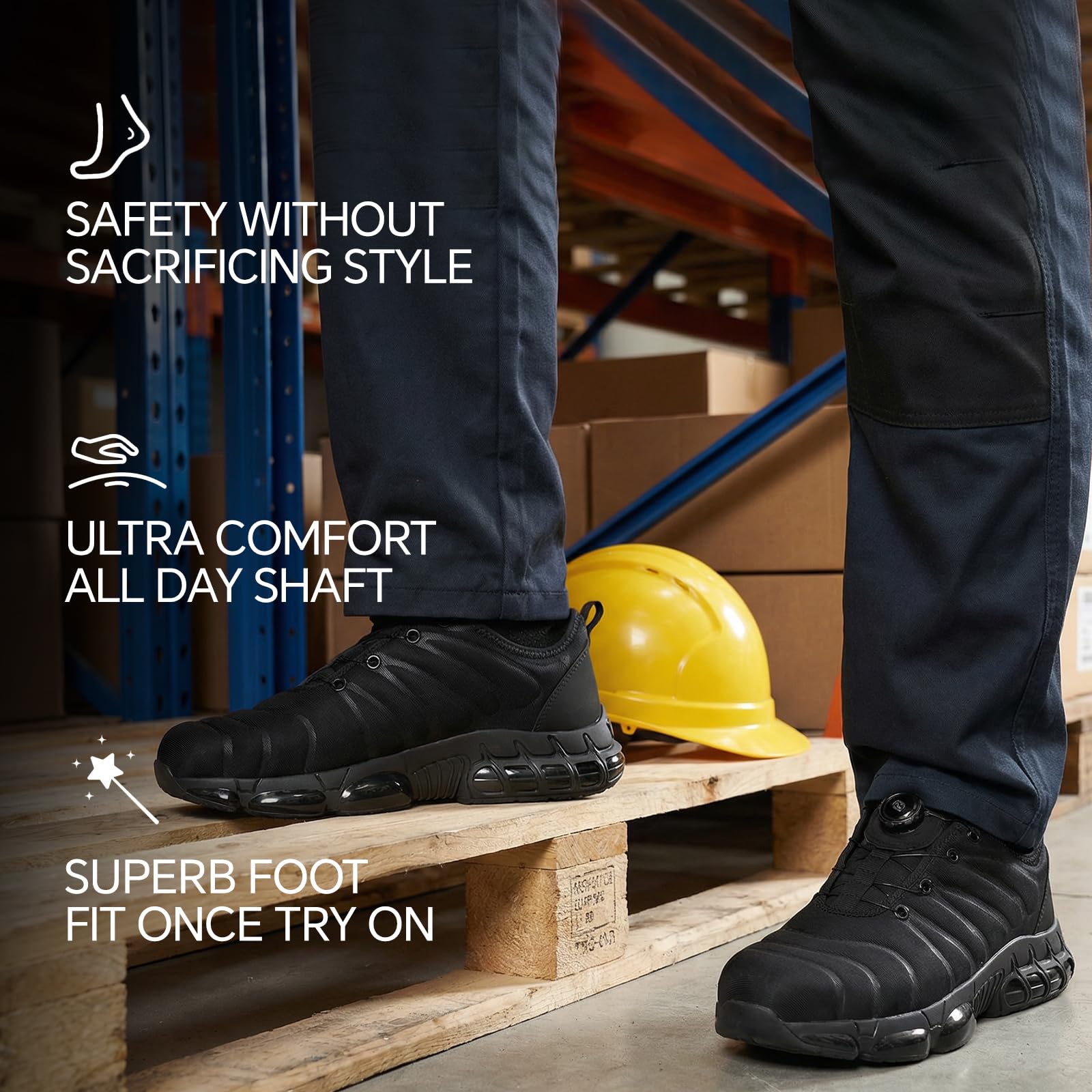 Chaussures de Sécurité Hommes Femmes Légère Basket de Securite Respirantes Chaussures de Travail Antidérapante Basket de Securite Confortable