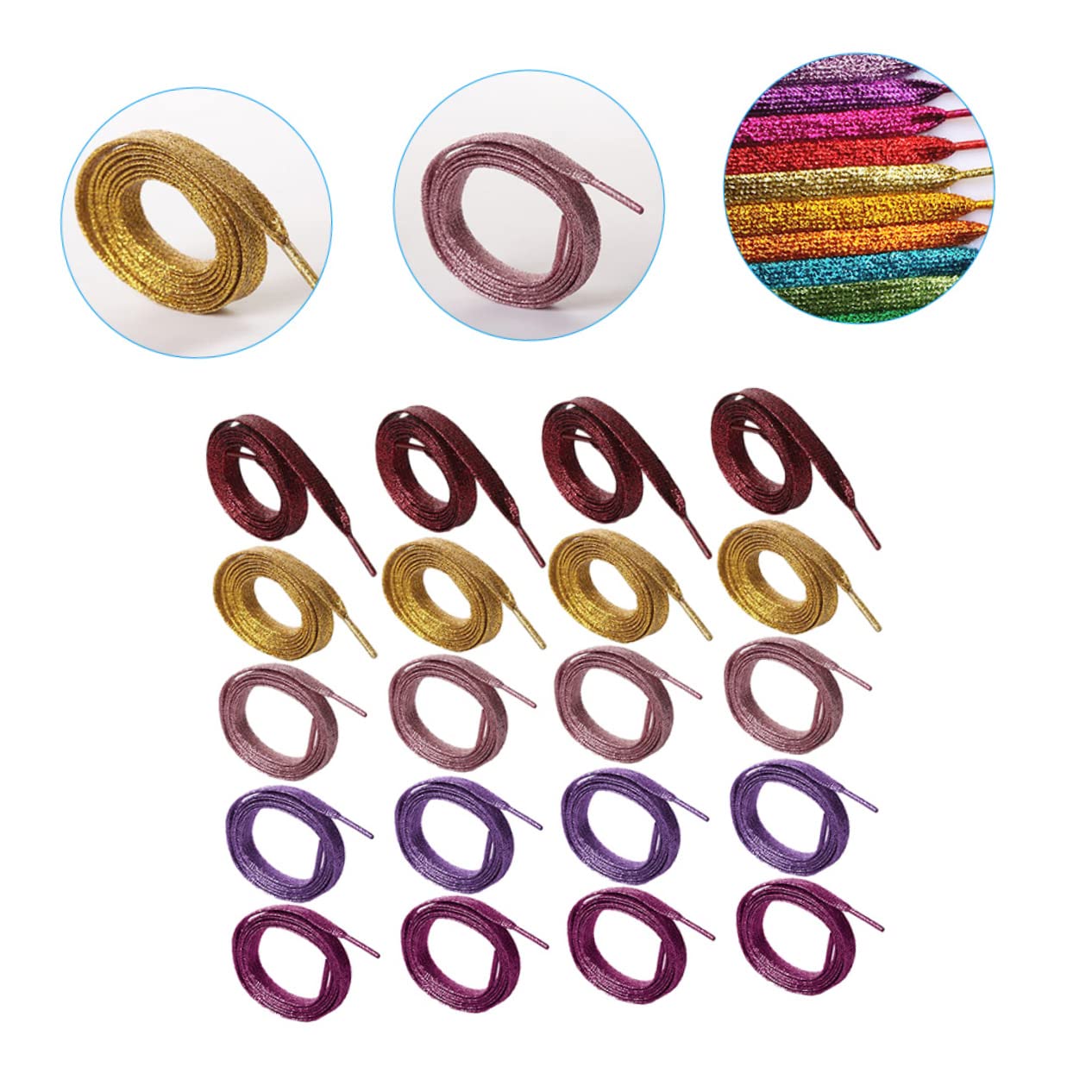 GALPADA 30 Paires De Fournitures De Lacets En Polyester Nacré