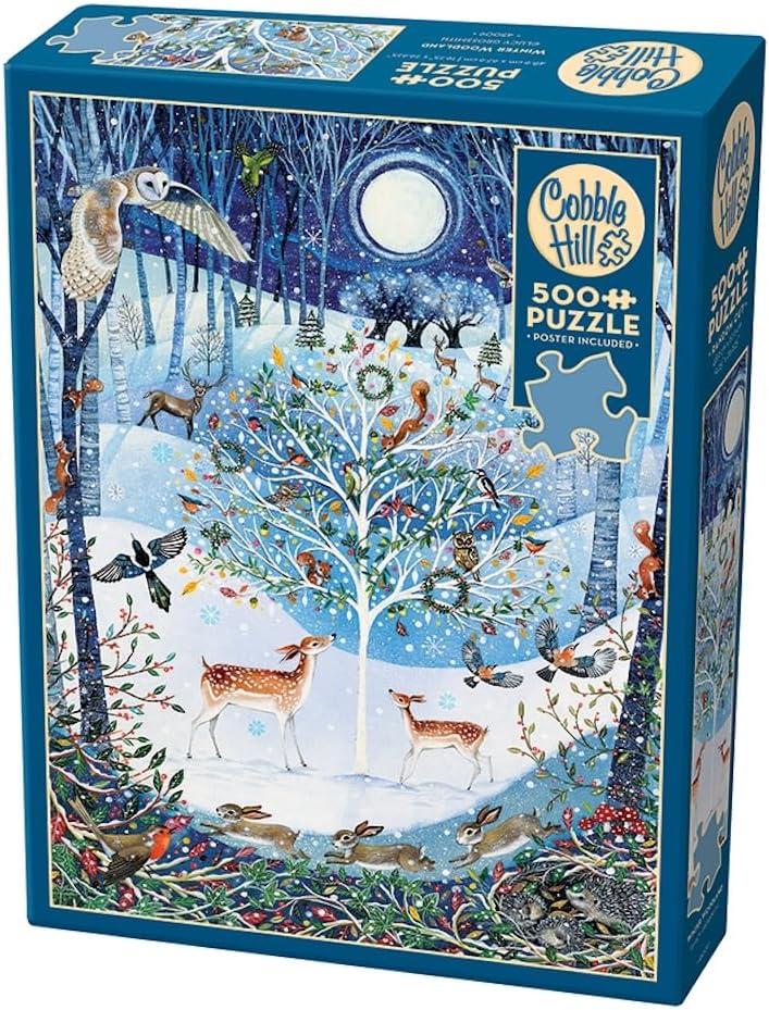 Cobble Hill 500 Piece Puzzle - Winter Woodland - Sample Poster Included