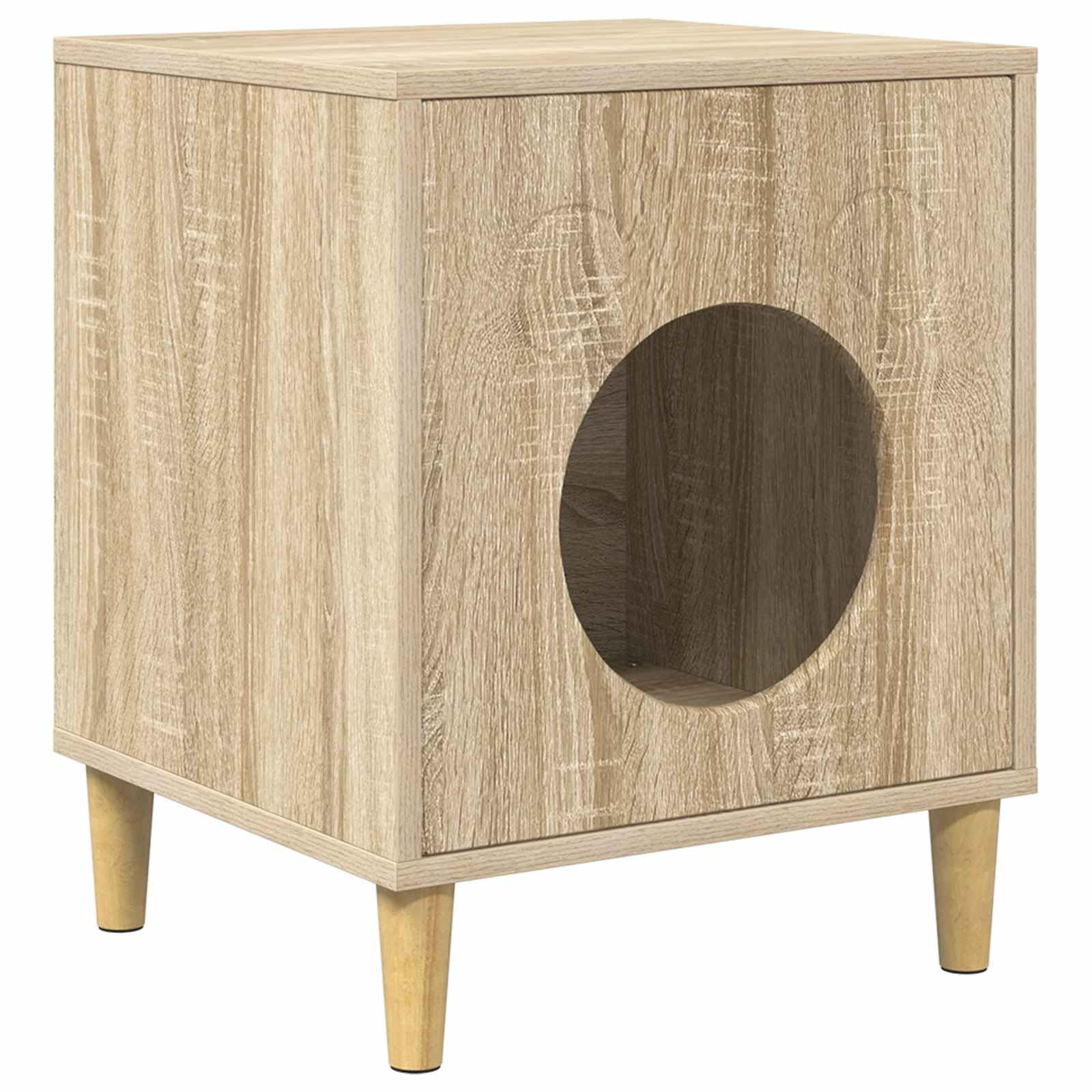 Katzenhaus Sonoma 42,5 x 40 x 53 cm Holzwerkstoff Katzenhöhle Rückzugsort für Katzen