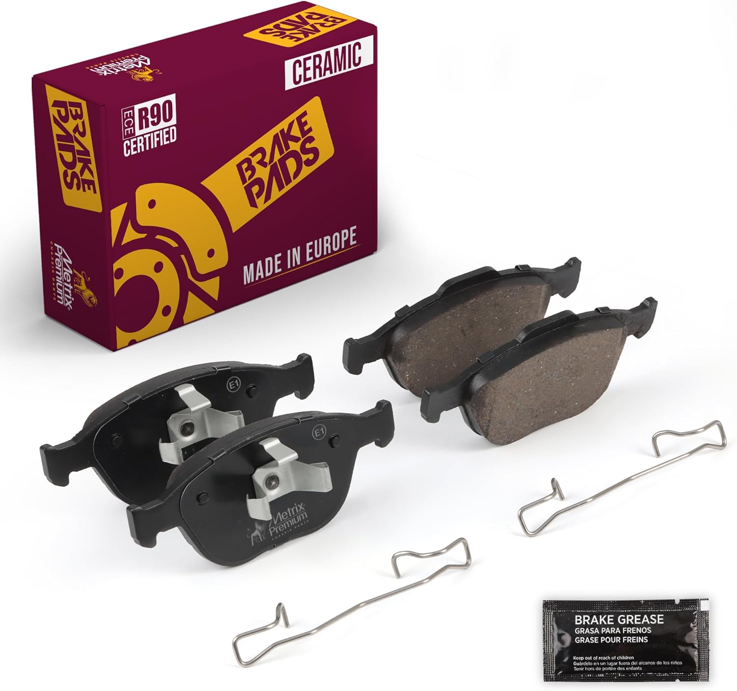Amazon.com: Metrix Premium Chassis Parts - Front Ceramic Disc Brake Pad ...