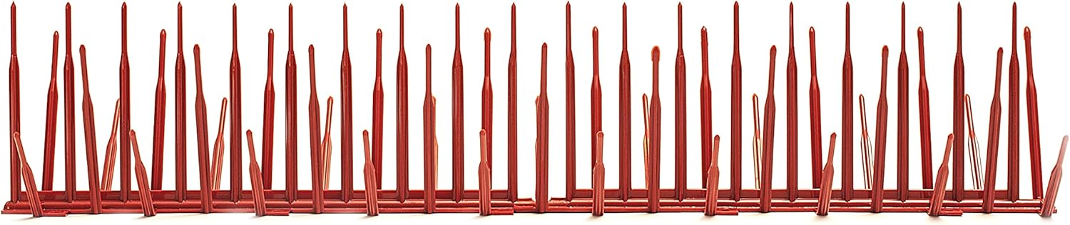 Bird B Gone - Black Plastic Anti Bird Spikes (10') - Humane Deterrent - Stops Pigeons & Birds from Roosting - UV-Stabilized Polycarbonate - for Rooftops, Ledges, Fences, Etc - Made in USA