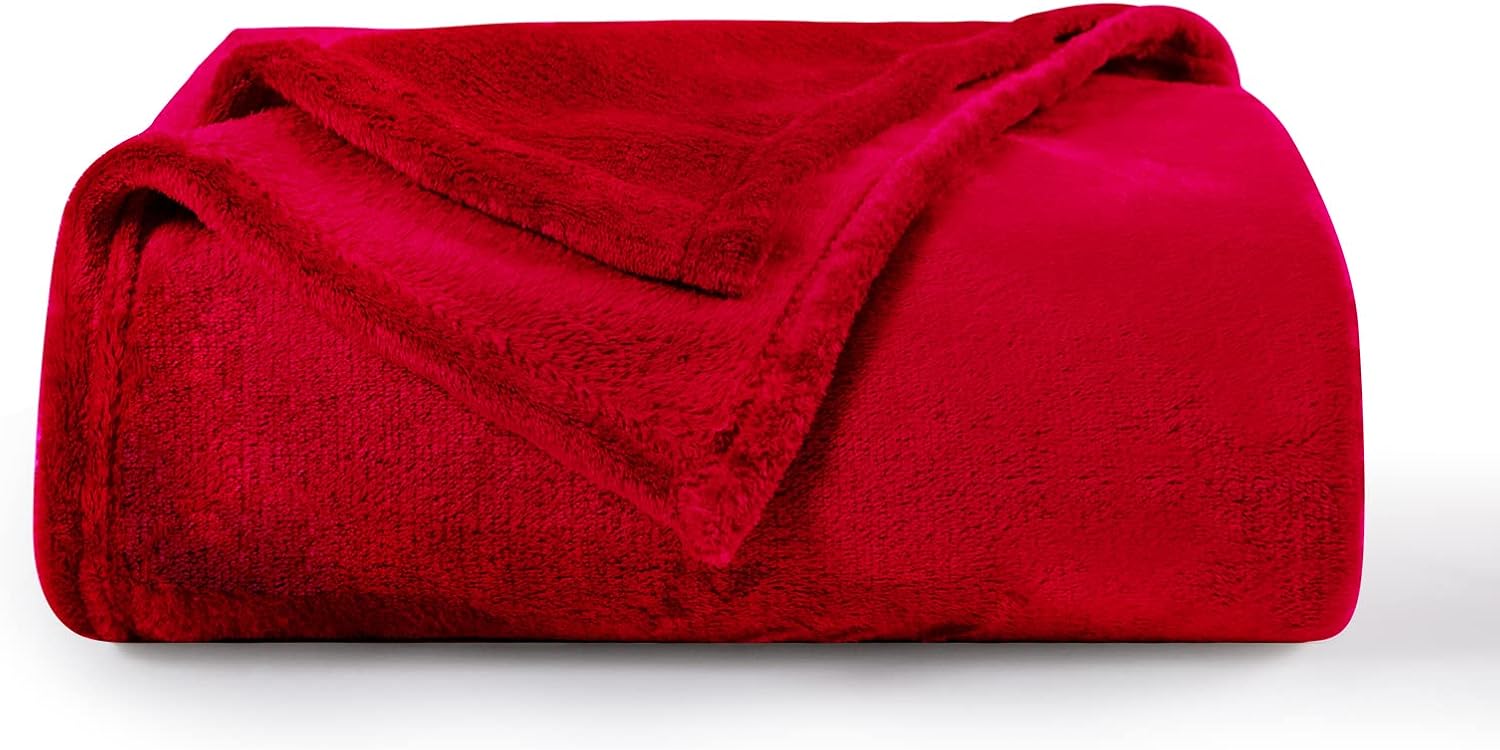 RUIKASI Red Fleece Blanket Twin for Bed Soft Plush Fuzzy Twin