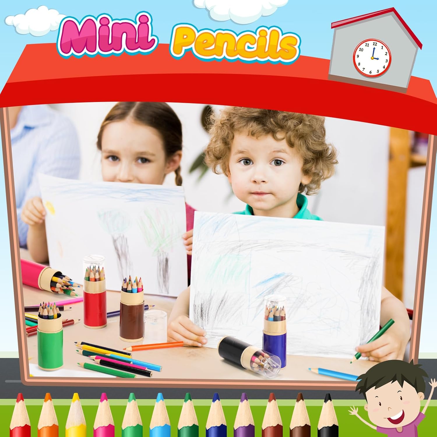 36 Sets 36 Sets Mini Drawing Colored Pencils Bulk with Sharpener, 3.5" Small 12 Colors Portable Travel Pencil Set for Easter Graduation Party Favors Supplies