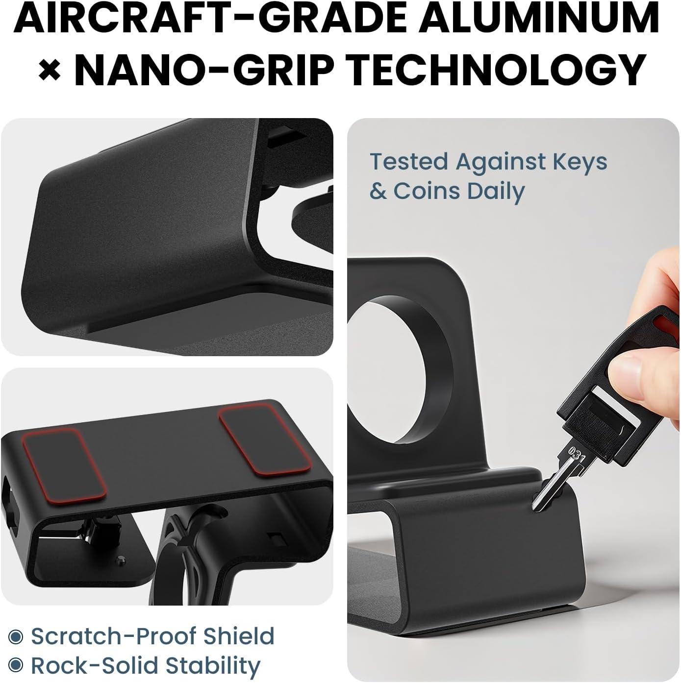 Stand for Apple Watch Charger, 2 in 1 Aluminum Airpod iWatch Charging Stand Dock Holder Compatible with Apple Watch Series 9 8 Ultra2 Ultra SE2 7 6 SE 5 4 3 2 and AirPods 1/2/3/Pro for Nightstand Mode image 5